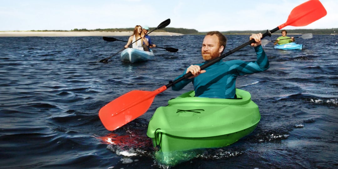 People kayaking on the water